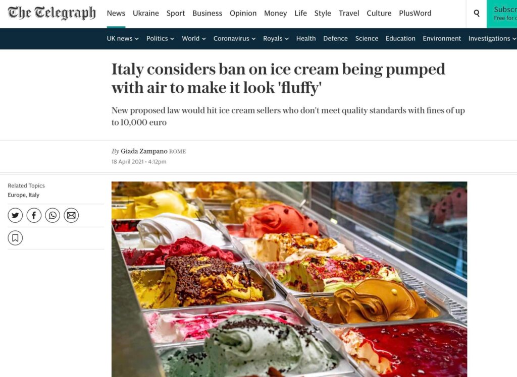 義式冰淇淋製作規定